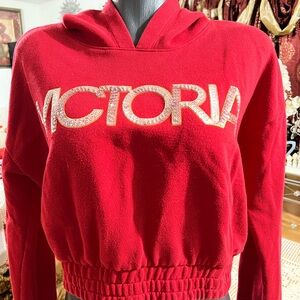 Victoria’s Secret red cropped hoodie